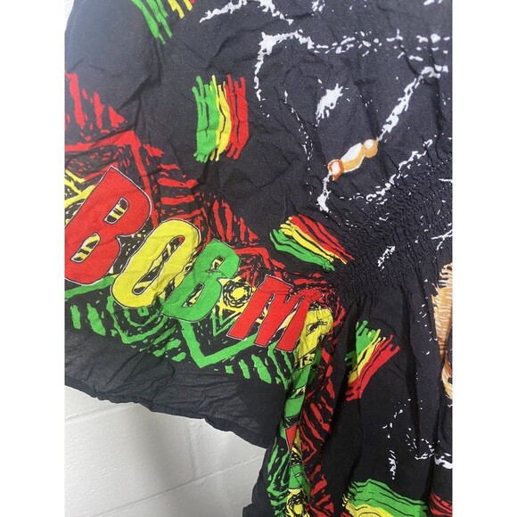Bob Marley Womens Swim Cover Up Shirt Jamaican Reggae Size ? Small Fringe - Picture 2 of 5